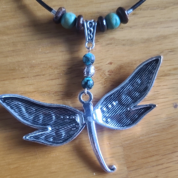 Handmade Boho Dragonfly Necklace - Picture 5 of 7